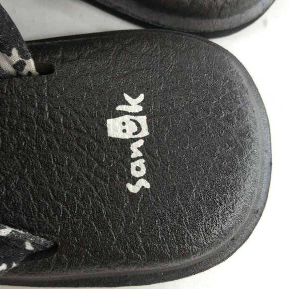 Sanuk Size US 7 UK 5 EUR 38 Black Textile Sandals - Picture 4 of 6